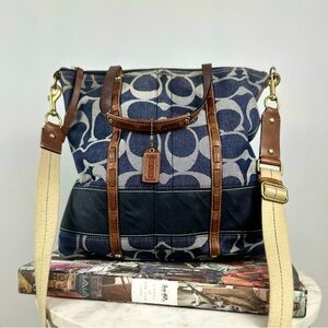 RARE Coach Limited Edition Signature Denim Magazine Tote Bag 11181